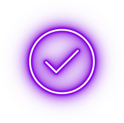 Neon purple task complete icon